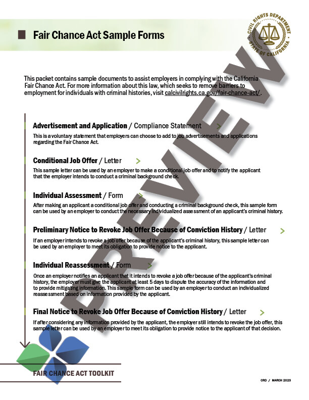 Criminal History Sample Forms Thumbnail