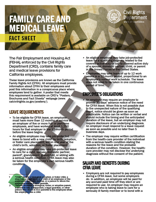 FamilyCareandMedicalLeaveFactSheet_preview family care and medical leave form thumbnail