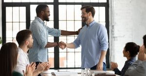 Happy Team Meeting Handshake