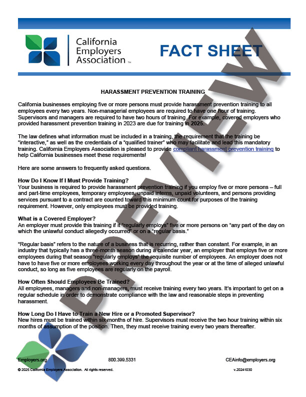 HarassmentPreventionTrainingFactSheet_preview Harassment Prevention Training Fact Sheet thumbnail