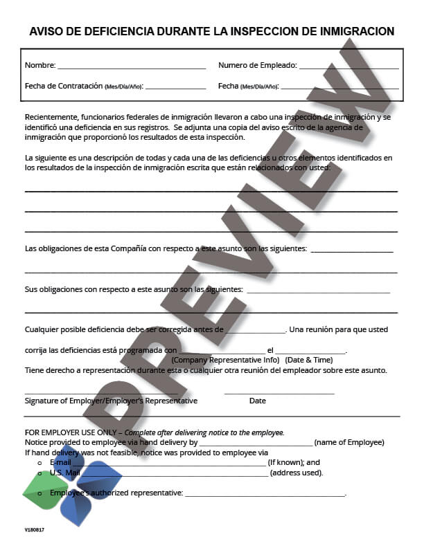 ImmigrationInspectionDeficiencyNotice-Spanish_preview Immigration Inspection Deficiency Notice - Spanish