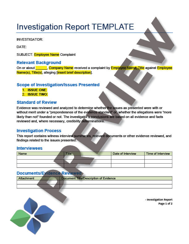 InvestigationReportTemplate_preview investigation report template