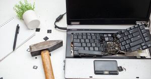 Laptop Broken with Hammer