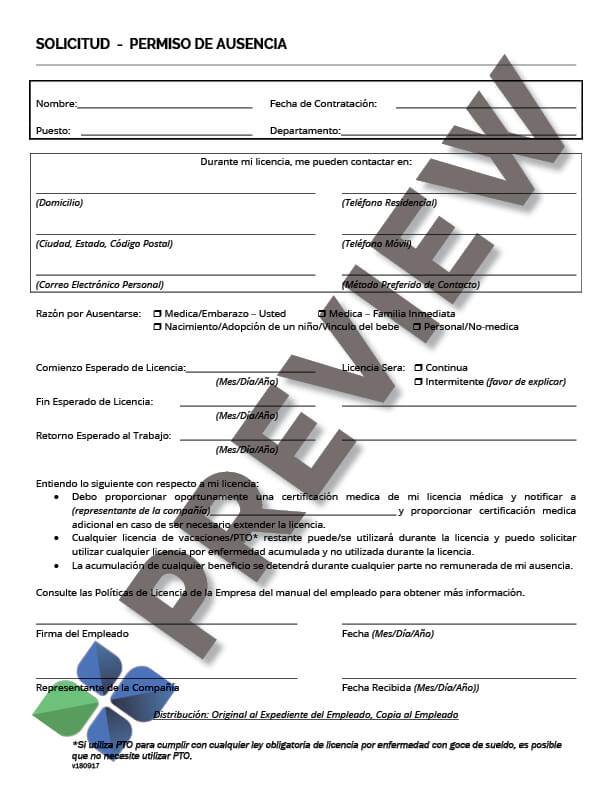 LeaveofAbsenceApplication-SP_preview Leave of Absence Application (Spanish)