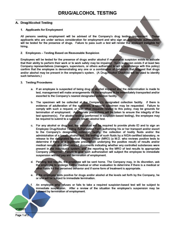 ManagementDrugTestingPolicy-Procedure_preview Management Drug Testing Policy & Procedure