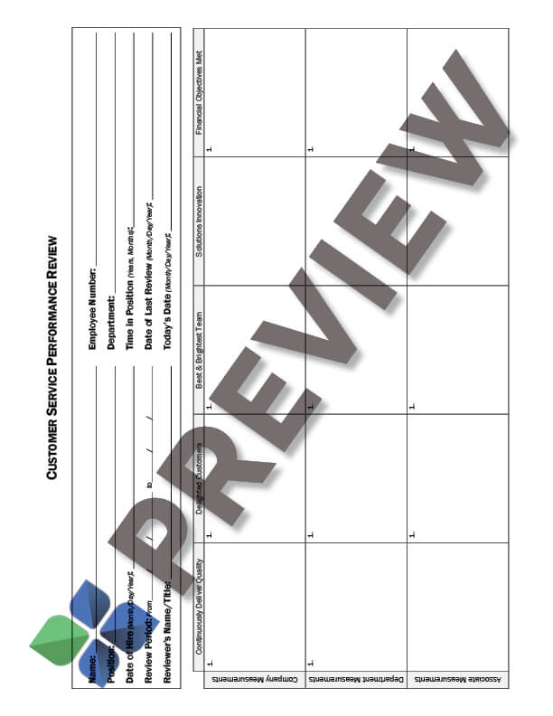 Performance_Review-Customer_Service_preview Performance Review - Customer Service