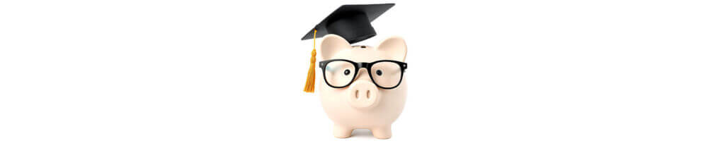 Piggy Bank with graduation cap