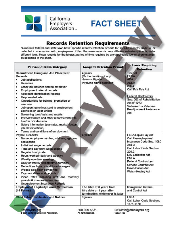 RecordsRetentionFactSheet_preview Record Retention - Fact Sheet