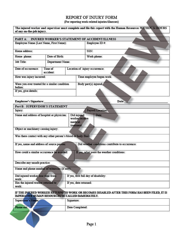 Report_of_Injury_Form_preview Report of Injury Form Thumbnail