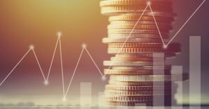 Stacked Coins with Graph overlay
