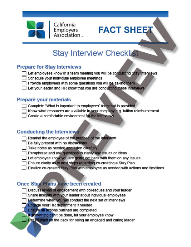 Stay Interview Checklist_preview Stay Interview Checklist Thumbnail