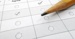 Survey checkboxes with pencil
