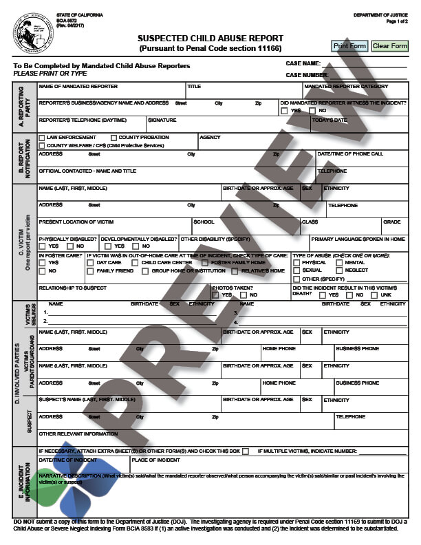 SuspectedChildAbuseReportingForm_preview Suspected Child Abuse Report (SCAR) - Form