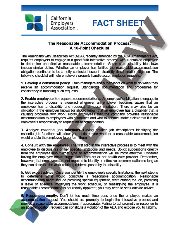 reasonable accommodation process