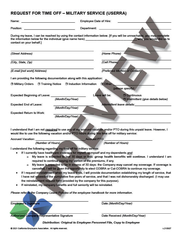 USERRATimeOffReq_preview USERRA Time Off Request Form Thumbnail