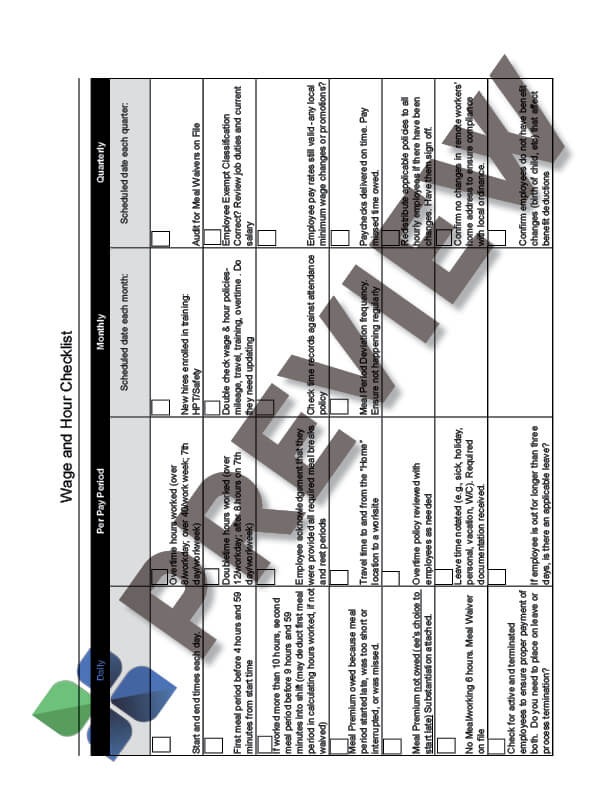 WageandHourChecklist_preview Wage and Hour Checklist