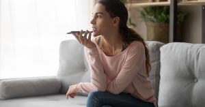 Woman on Speakerphone