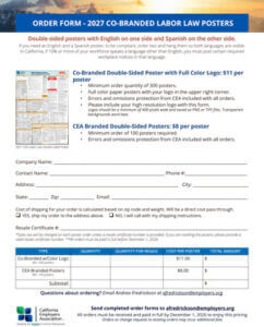 2027 Labor Law Poster Bulk Order Form