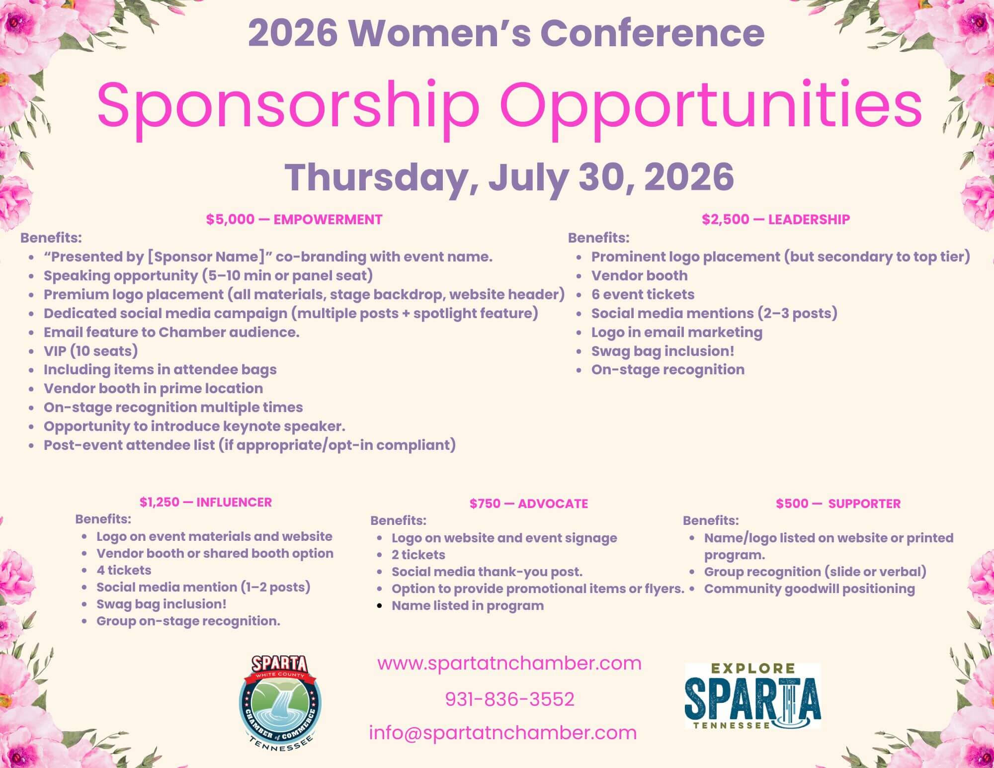 2026 Women's Conference Sponsorships