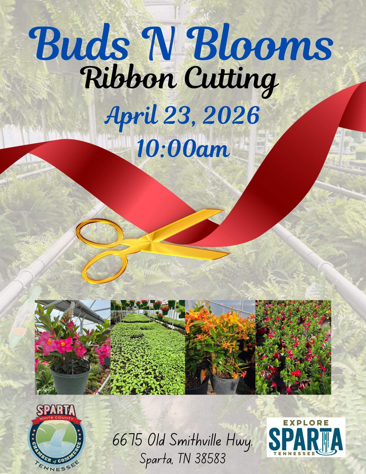 Buds N Blooms Ribbon Cutting Flyer Buds N Blooms Ribbon Cutting Flyer