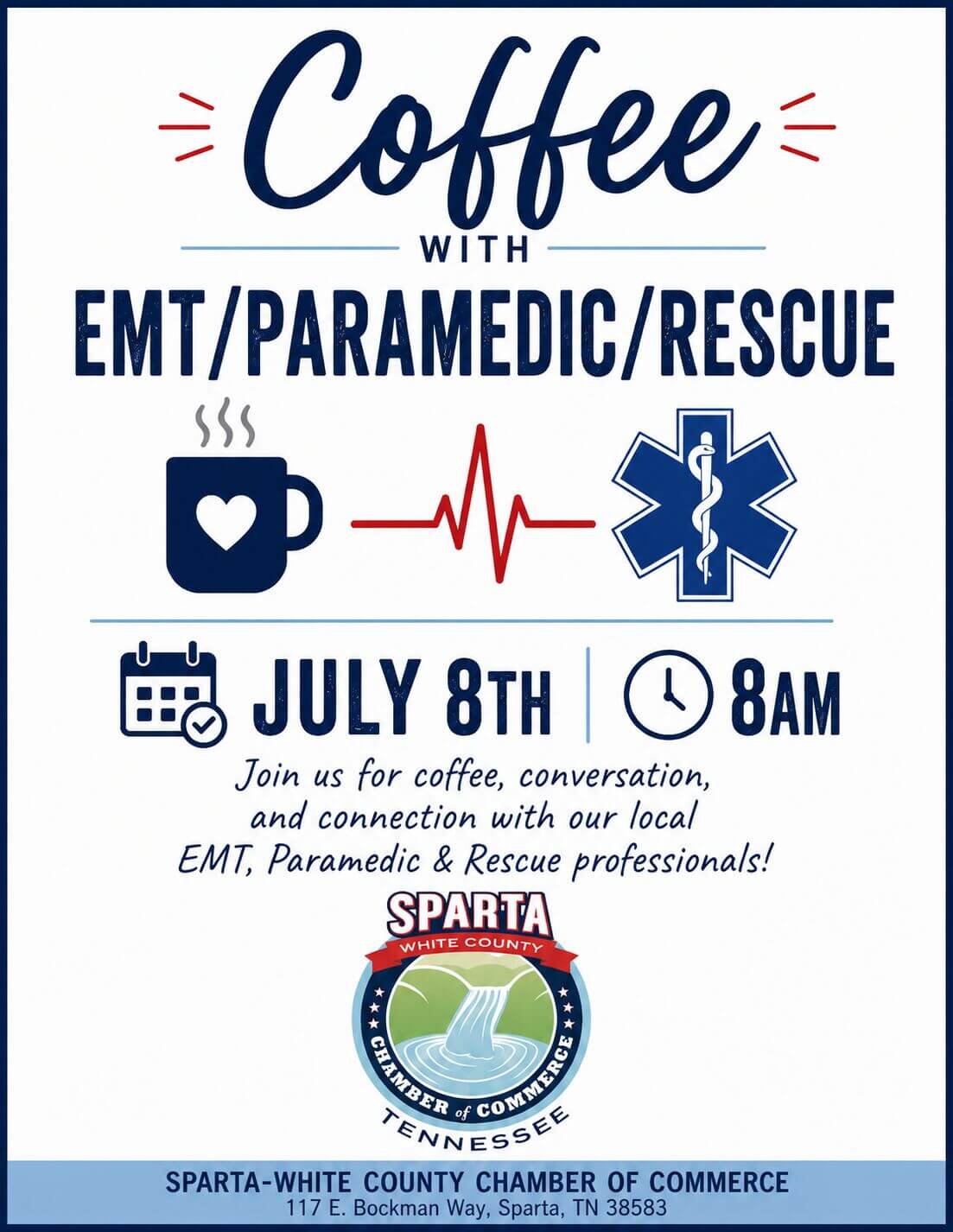 Coffee with EMS Paramedics and Rescue 8.5 x 11 Flyer