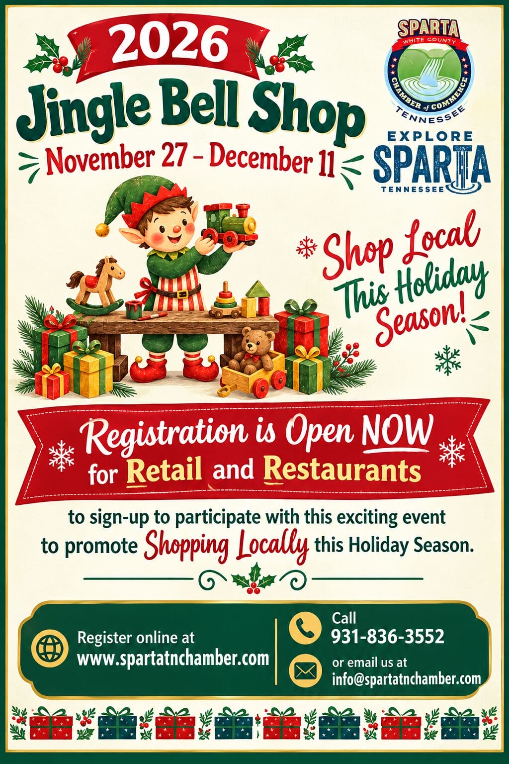 Jingle Bell Shop Holiday Flyer Announcement