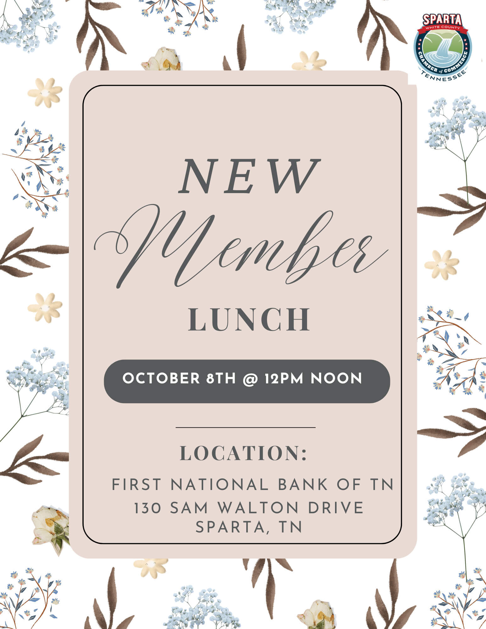 New Member Lunch flyer