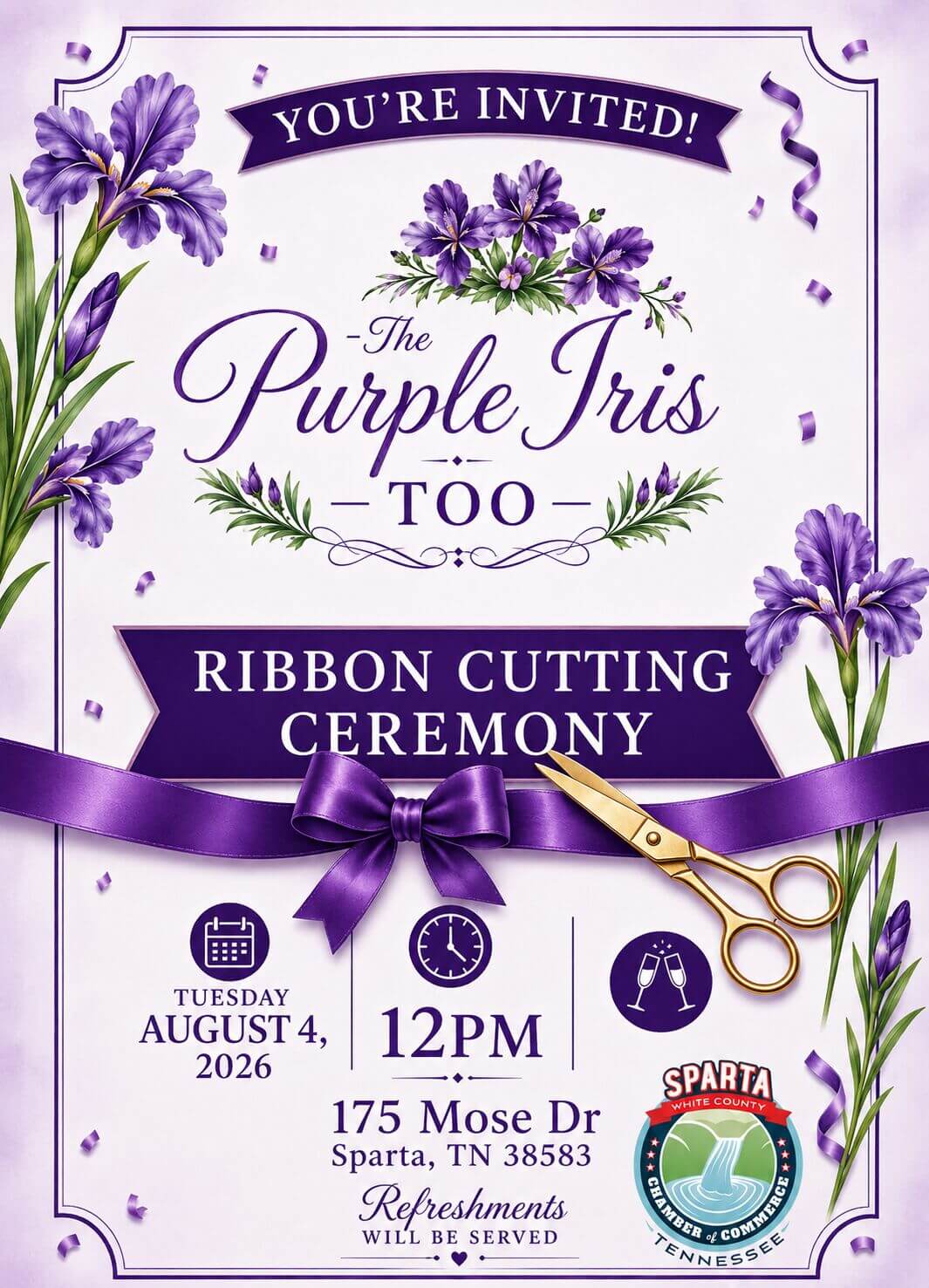 The Purple Iris Too Ribbon Cutting