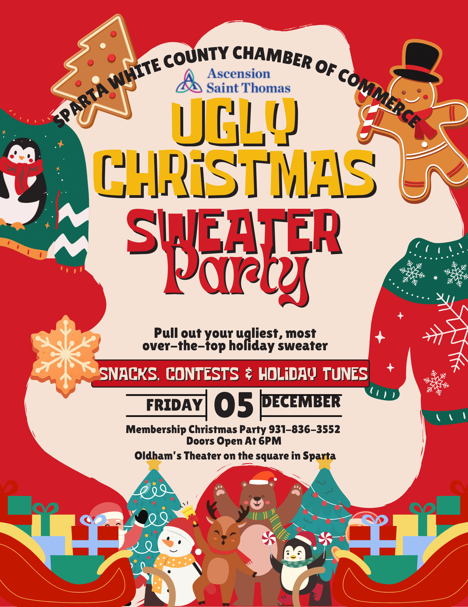 Ugly Christmas Sweater Party with Sponsor