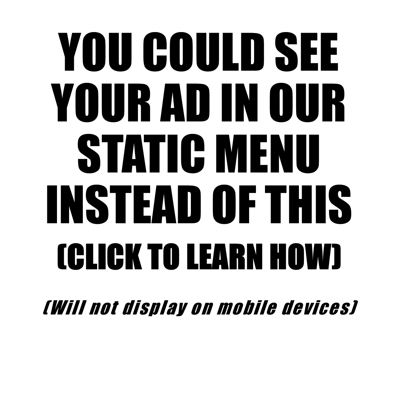 Static Ad for Website - not on mobile