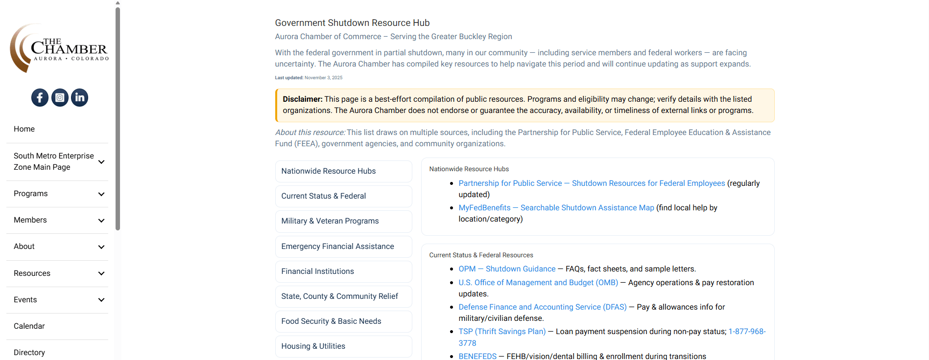 Federal Shutdown Resource Page
