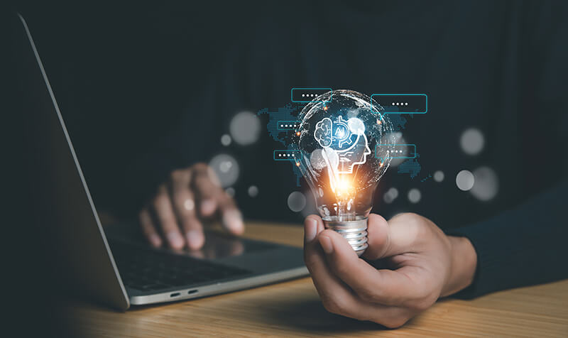 Chatbot Chat with AI, Artificial Intelligence. man using technology smart robot AI , Futuristic technology transformation , robot application, conversation assistant concept. AI, Robot application and global connecting