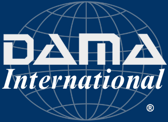 logo-DAMA international-blue background
