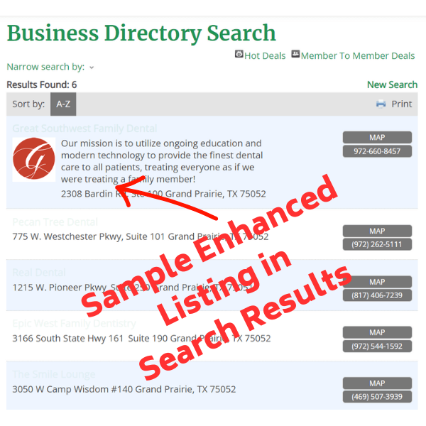 Sample Enhanced Listing in Search