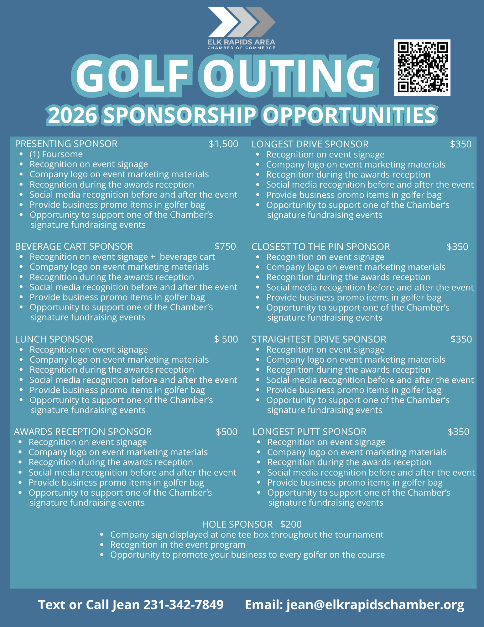 Golf Tournament Sponsorship Page 2026