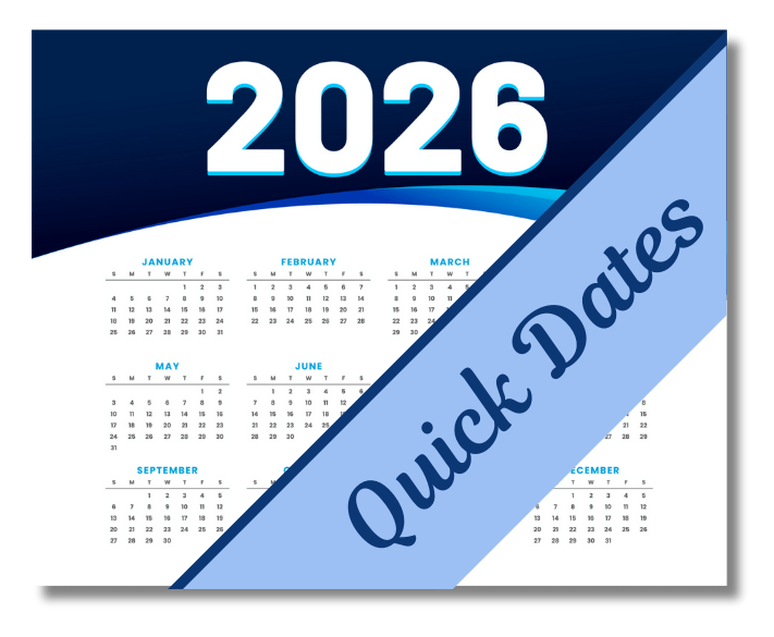 2026 Calendar at a glance