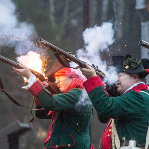 Barnegat shooting muskets