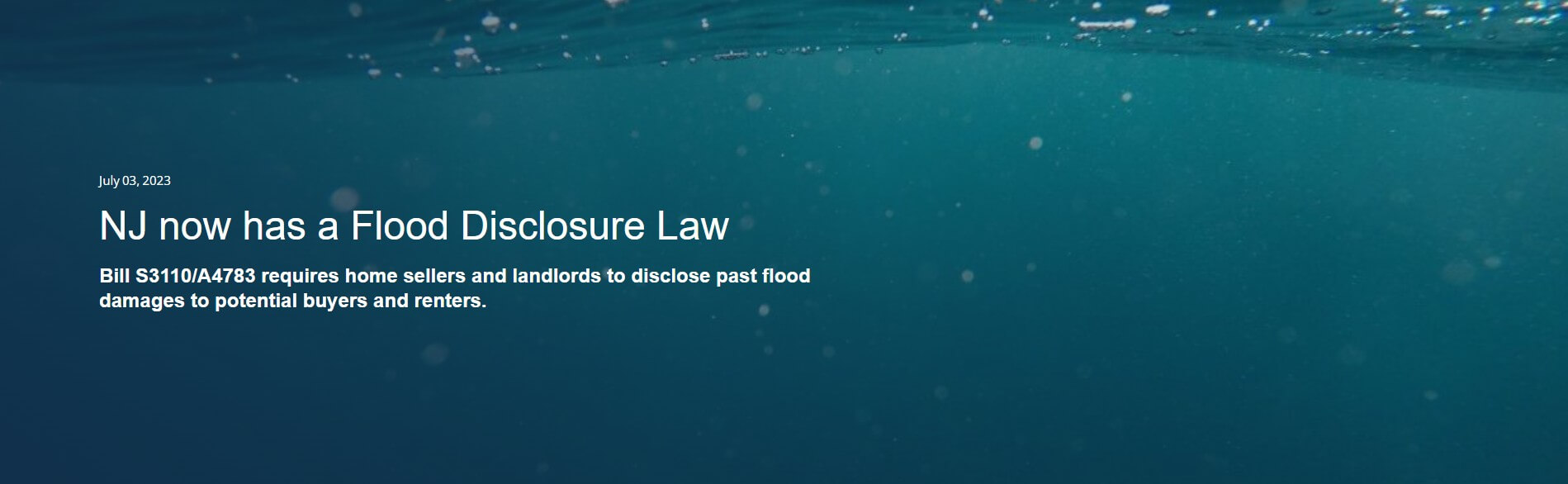 NJ now has a Flood Disclosure Law