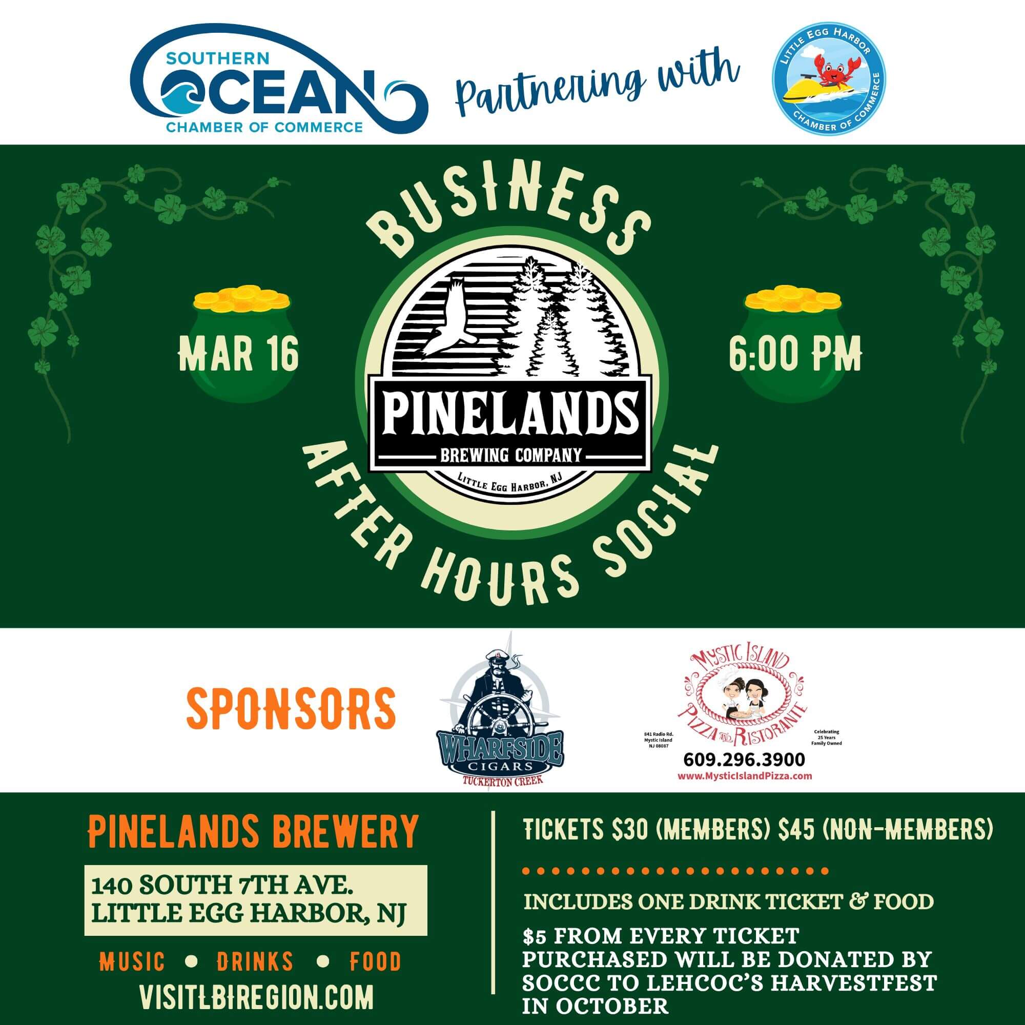 March 16th Business After Hours Social at Pinelands Brewery