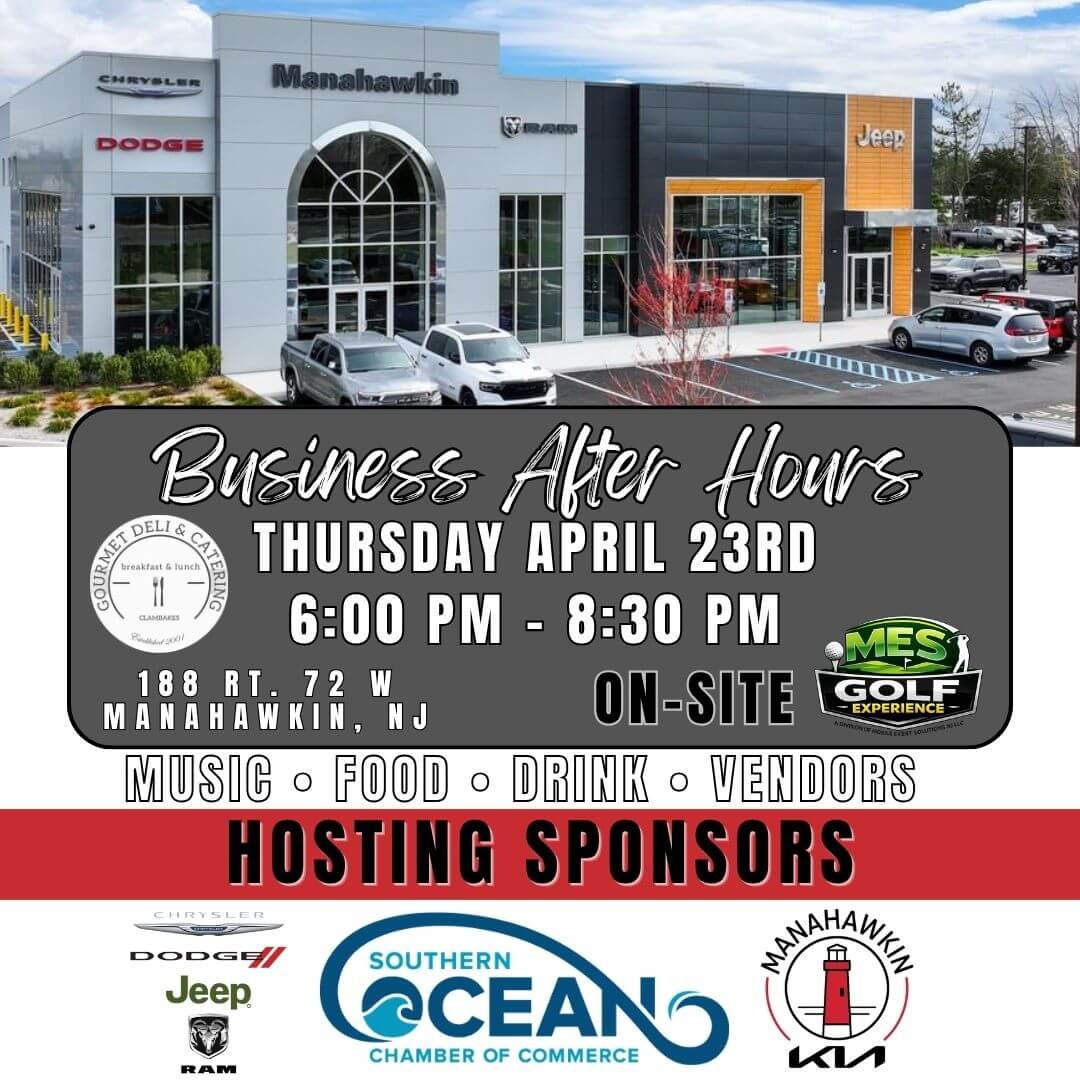April 23 Spring Drive Business After Hours Networking Event at Manahawkin Chrysler, Dodge, Jeep Ram & Kia