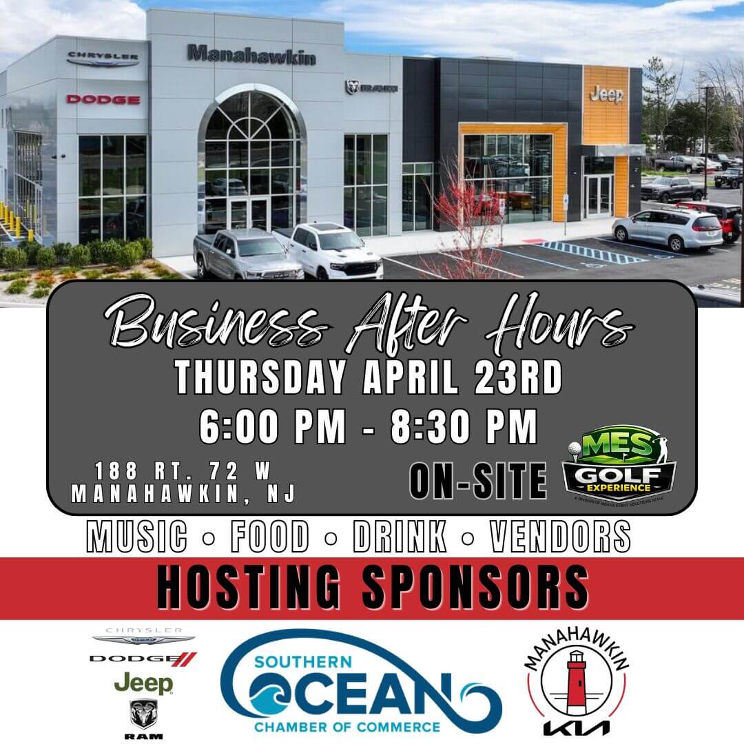 April 23 Spring Drive Business After Hours Networking Event at Manahawkin Chrysler, Dodge, Jeep Ram & Kia