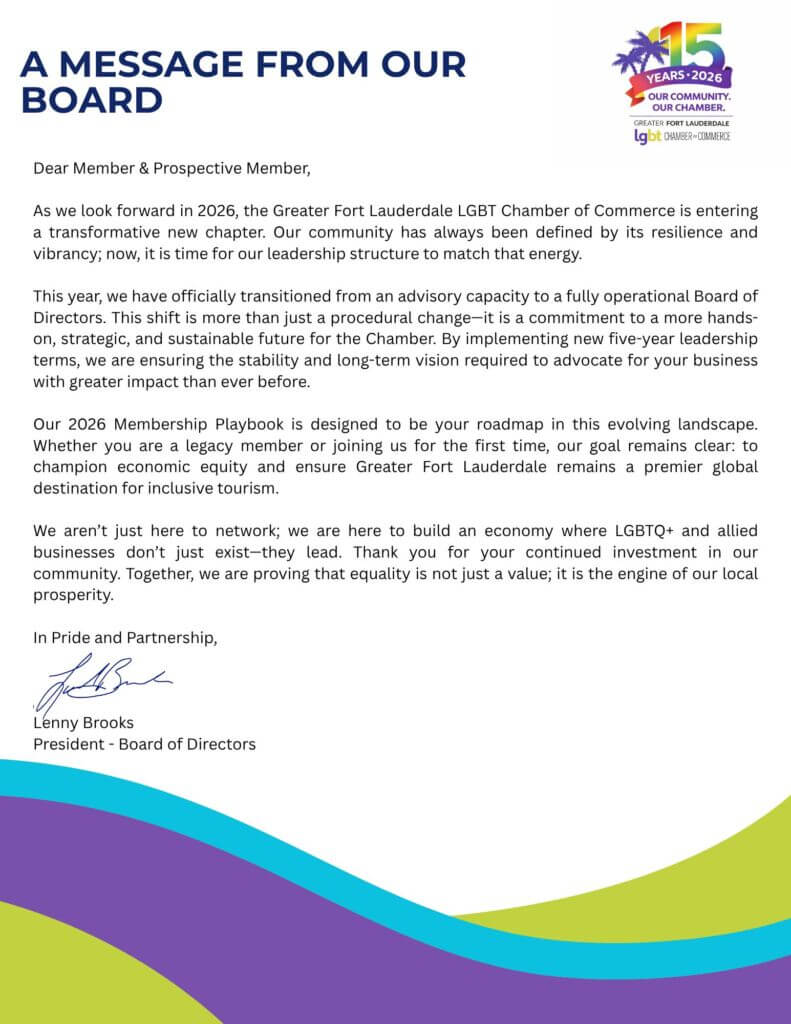 Membership Benefits - GFLGLCC - Greater Fort Lauderdale LGBT