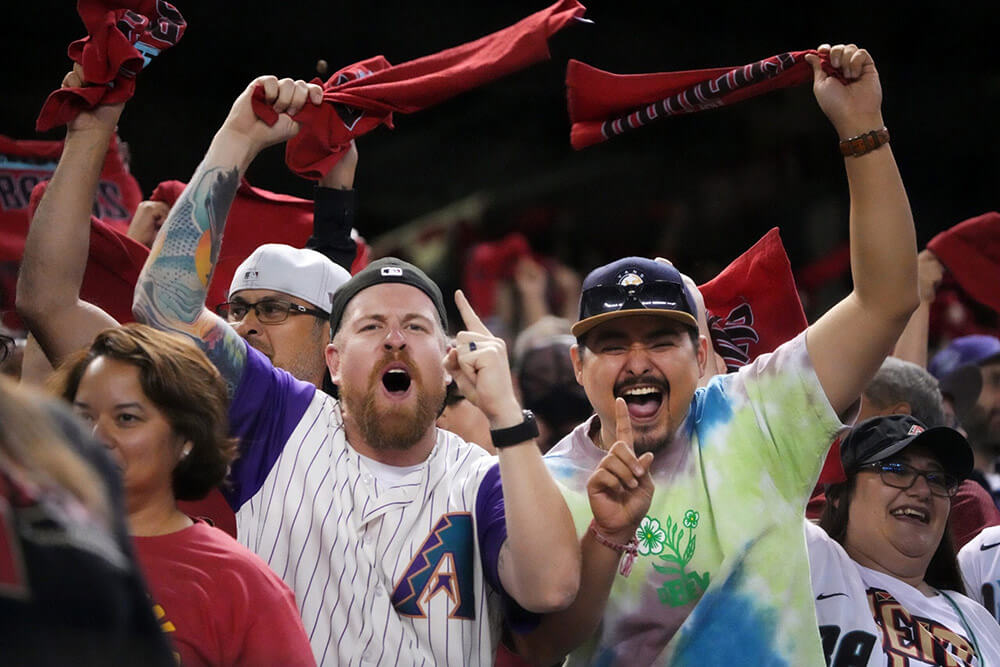 Raving fans at an Arizona Cardinals game