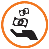hand with money icon