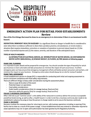 Emergency Action Retail Food Establishment