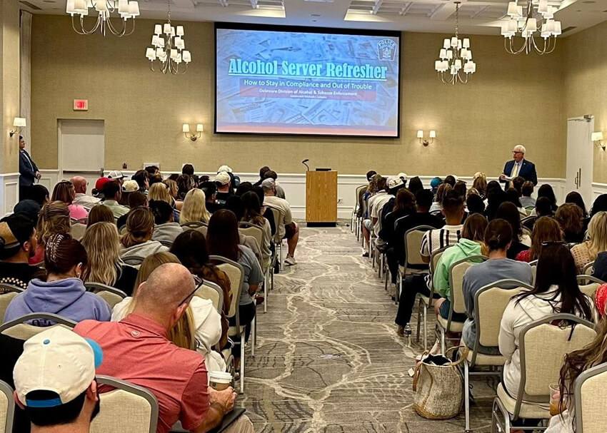 crowd listening to speaker