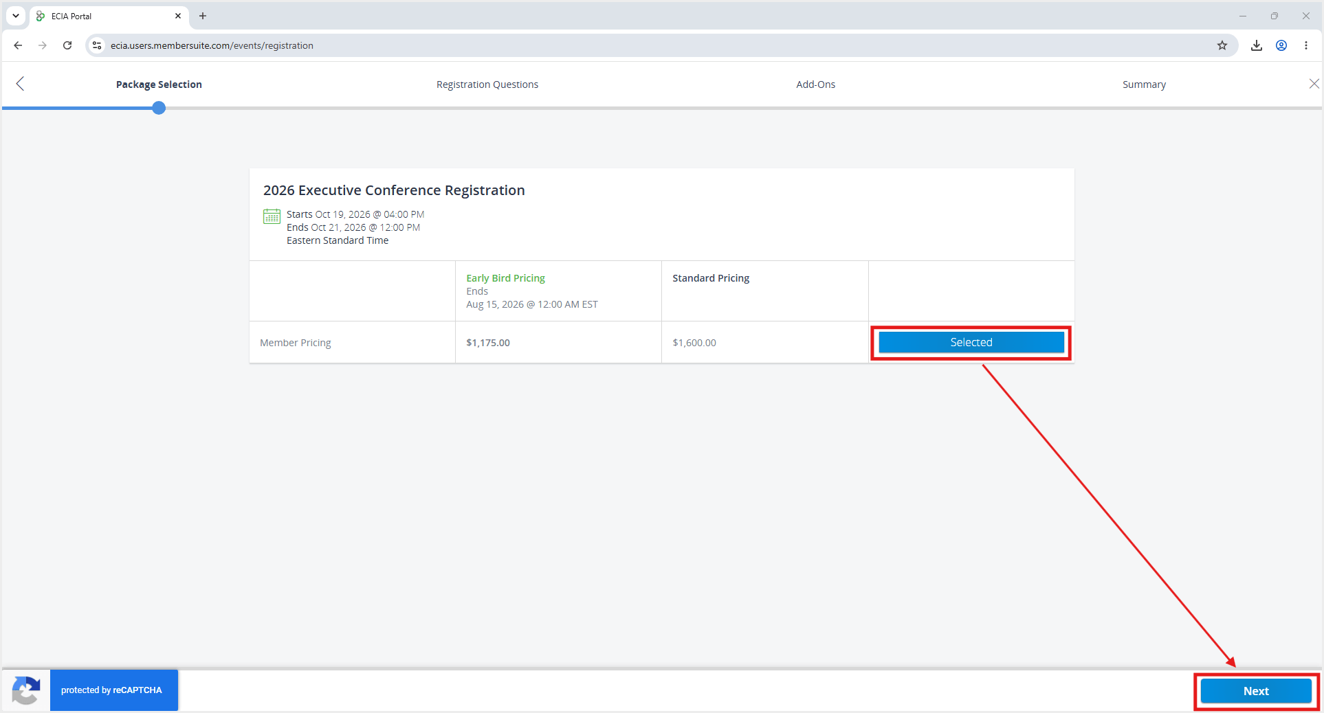 Registration - Select Registration
