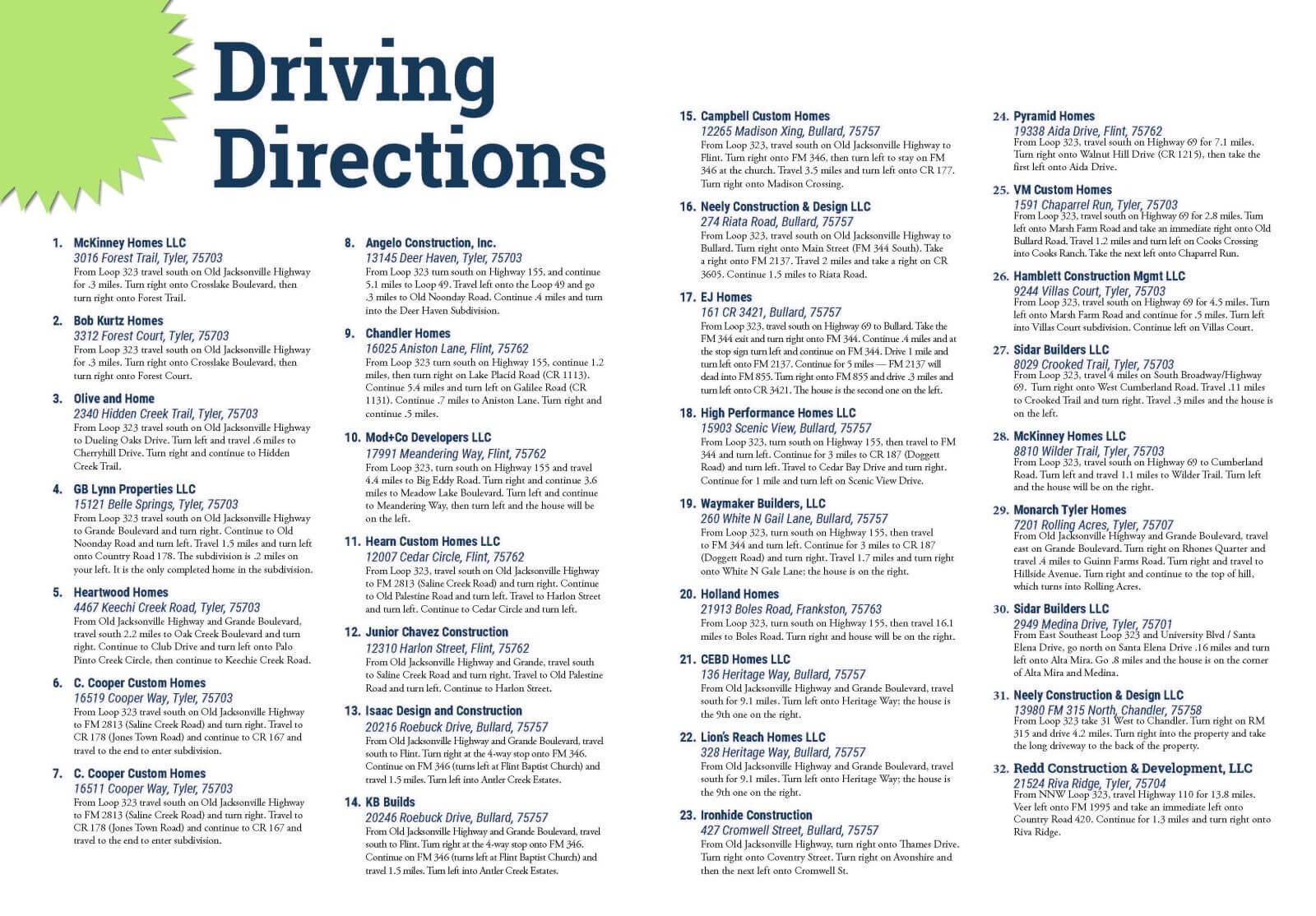 Driving Directions