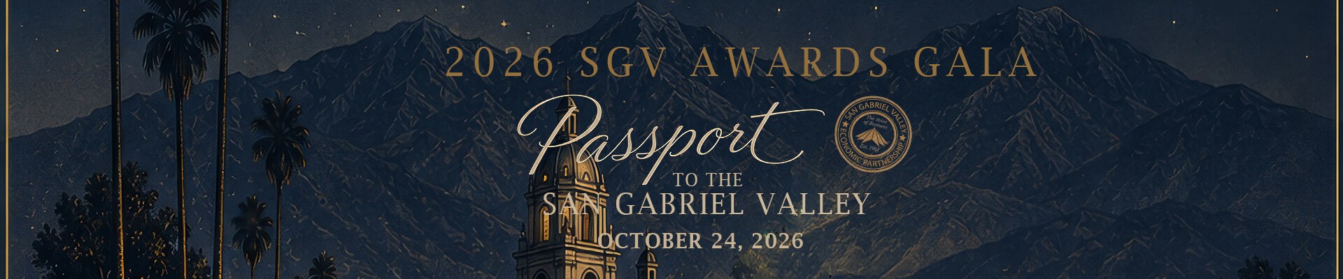 2026 San Gabriel Valley Awards Gala image with night view of mountains