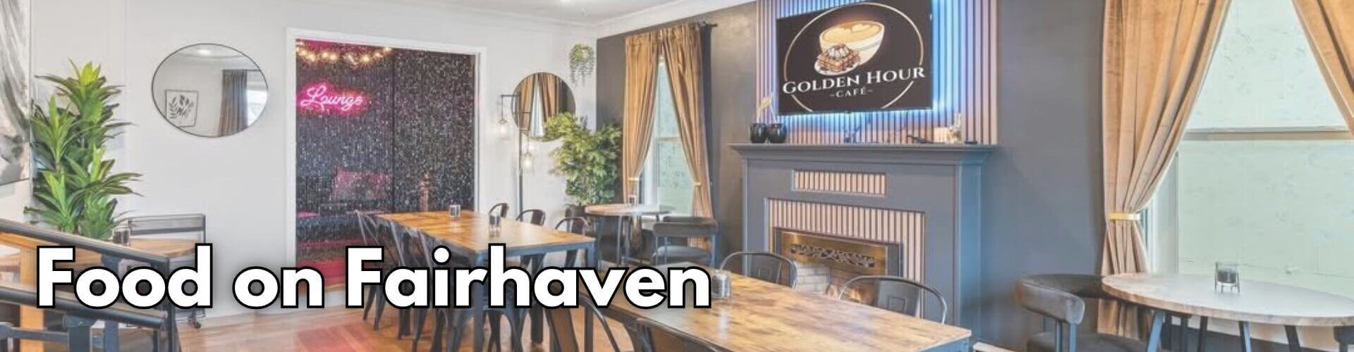 Interior of Golden Hour Café in Historic Downtown Burlington, Washington, featuring a welcoming atmosphere and local dining experience along Fairhaven Avenue.